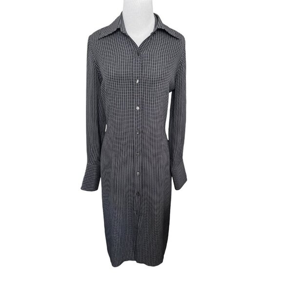 Maison Margiela Geometric Midi Silk Shirt Dress - Picture 1 of 8